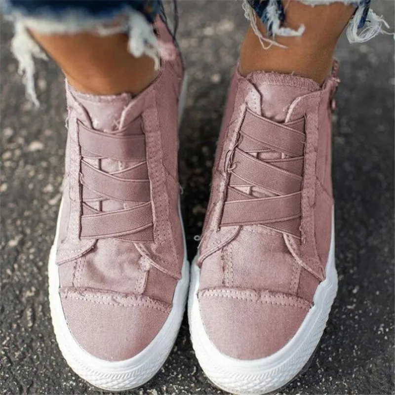 

Large size bottom women's sneakers 2021 new fashion casual women canvas shoes sports running womens platform sneakers loafers
