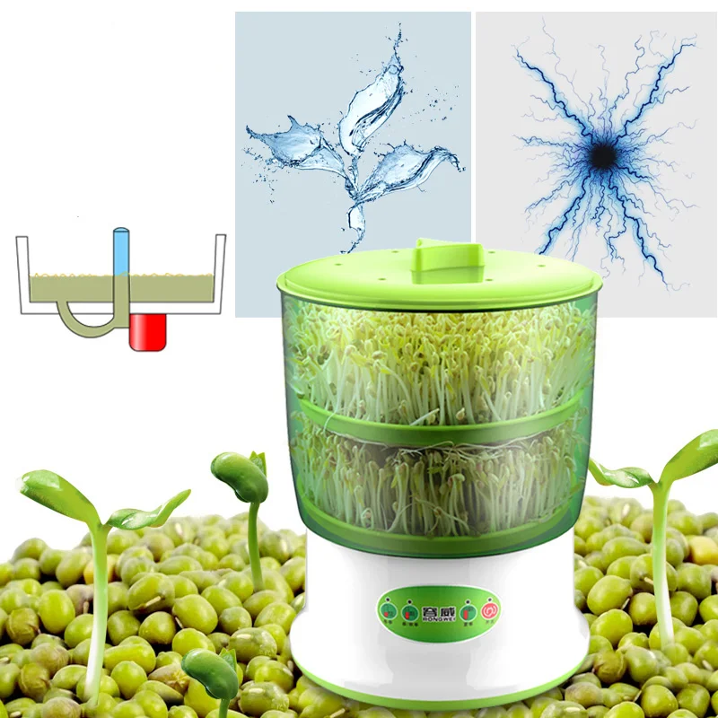 

Household Bean Sprout Maker Thermostat Green Vegetable Seedling Growth Bucket Automatic Bud Electric Sprouts Germinator Machine