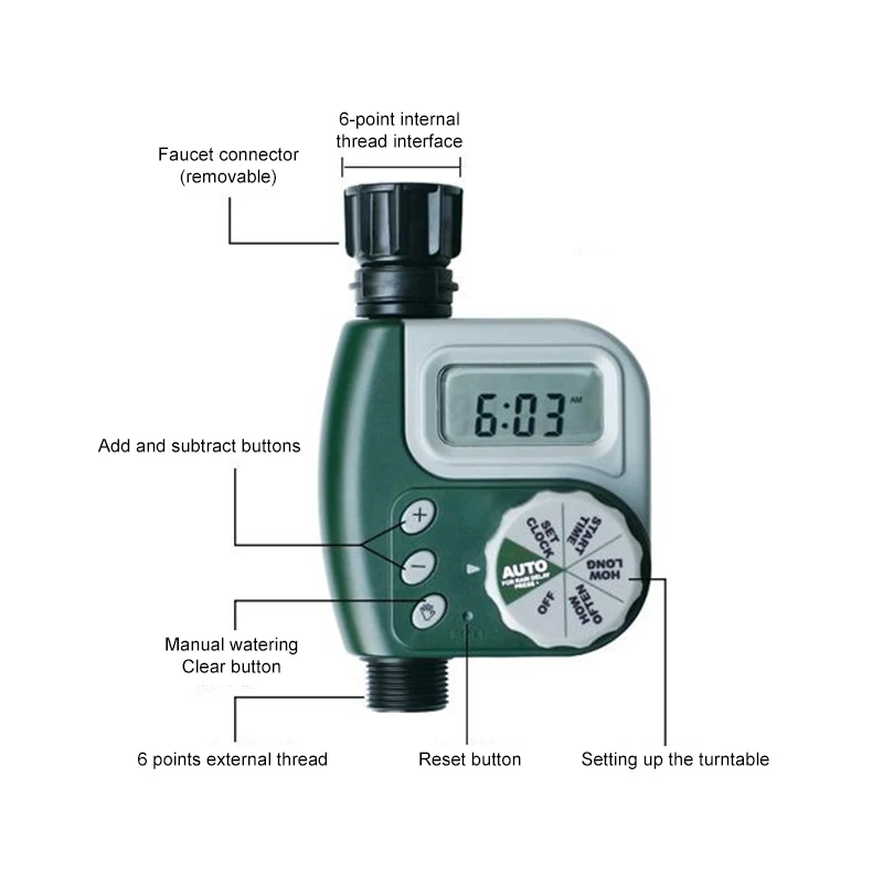 Outdoor Garden Irrigation Controller Solenoid Valve Timer Garden Automatic Water Irrigation Controller Irrigation Controller