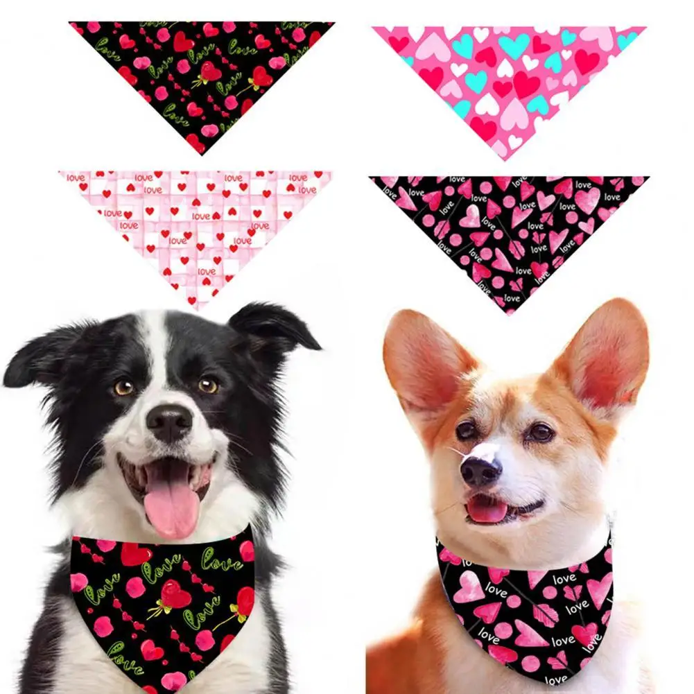 

Треугольный нагрудник для домашних животных с узором в виде сердца, Слюнявчики для домашних животных, модная бандана для домашних животных