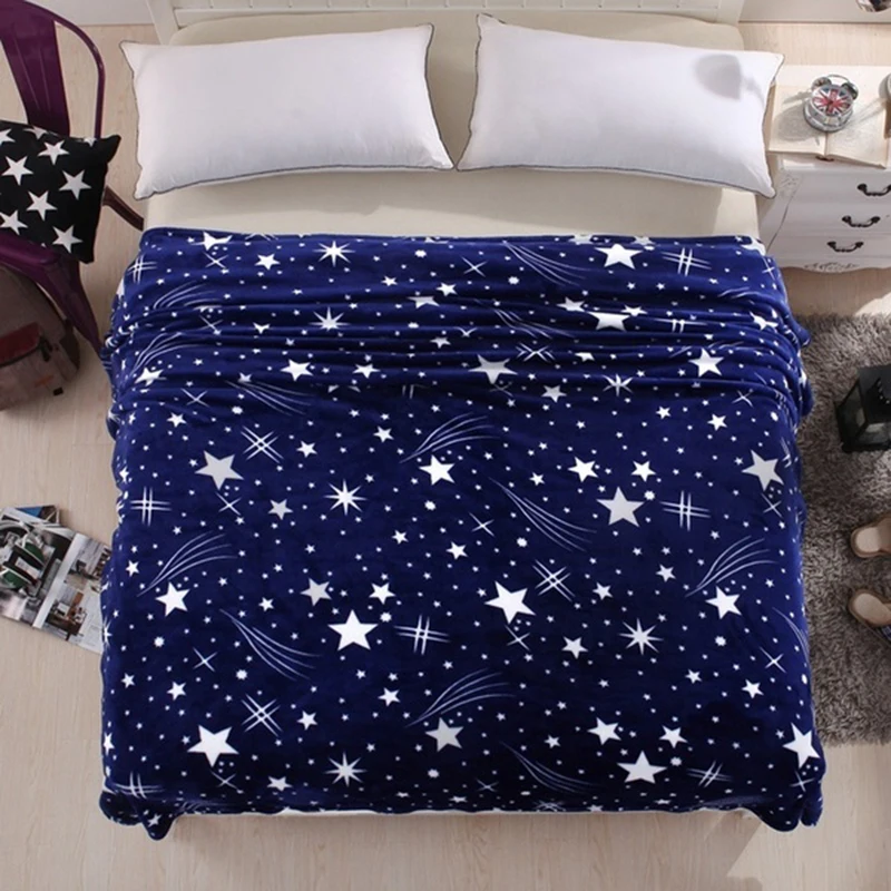 CANERICA Звездное Небесное Одеяло Зимние Теплые Одеяла для Кроваток Плед Флисовый