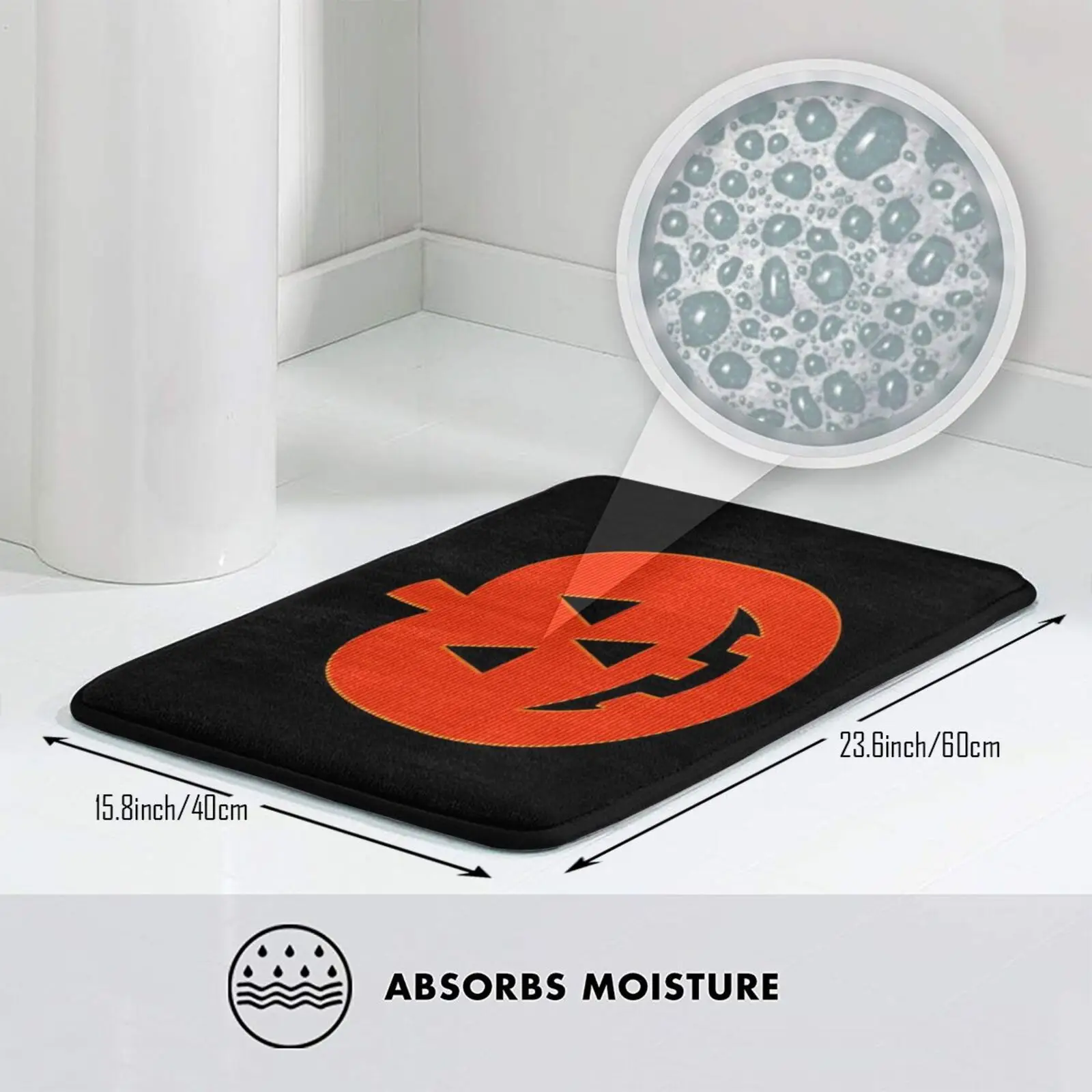 Сезон ведьмы мягкий нескользящий коврик 1347 подушка Хэллоуин тыква голова тыквы