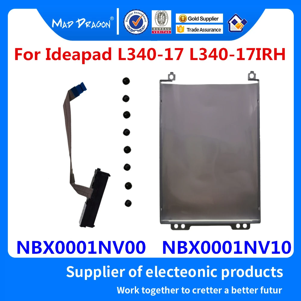 

New Hard Disk Drive HDD Caddy Bracket Tray+ SSD HDD Cable For Lenovo Ideapad L340-17 L340-17IRH 17API NBX0001NV00 NBX0001NV10