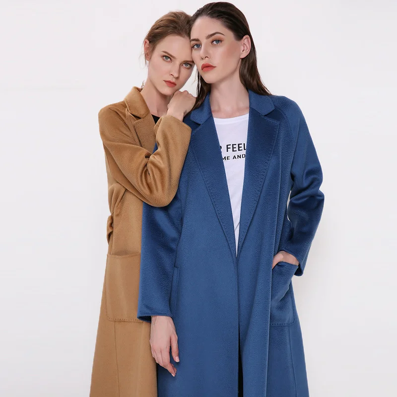 

Winter Wool Coat Fashion Long Coat Women Autumn Coats with Belt Cashmere Ladies Coats and Jackets Manteau Femme 2021 WPY1335