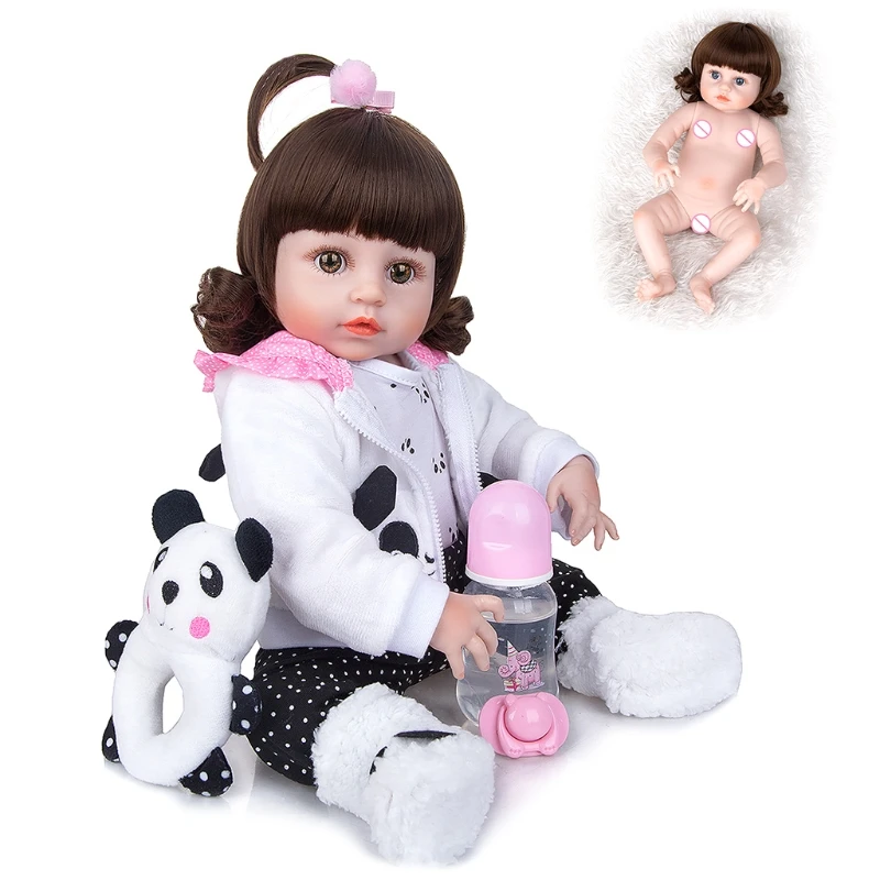 

T5EC 48cm/19in Waterproof Cuddle Doll with Silicone Full Body Vivid Caucasian Reborn for Infant Toddler Girls Boys Companies