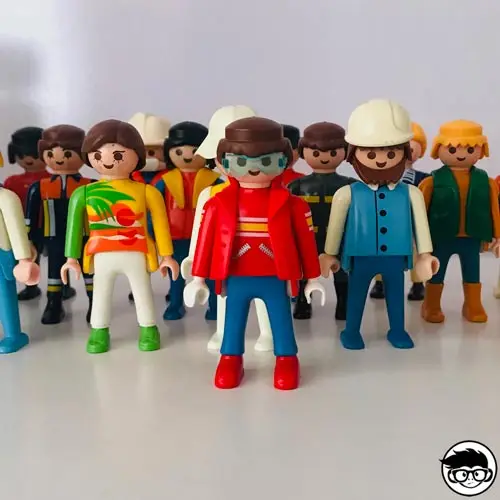Диск джоки свободного кроя с винтажными фигурками от Playmobil 1992|Настольный футбол| |