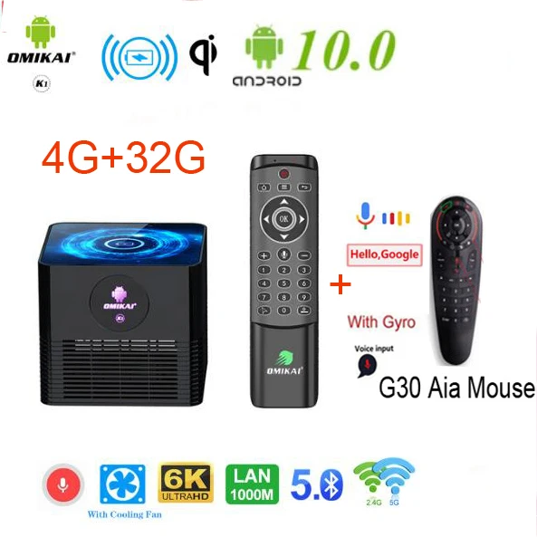 ТВ приставка Android 10 0 с беспроводной зарядкой медиаплеер 6K HD двойной Wi Fi 1000 м LAN бит
