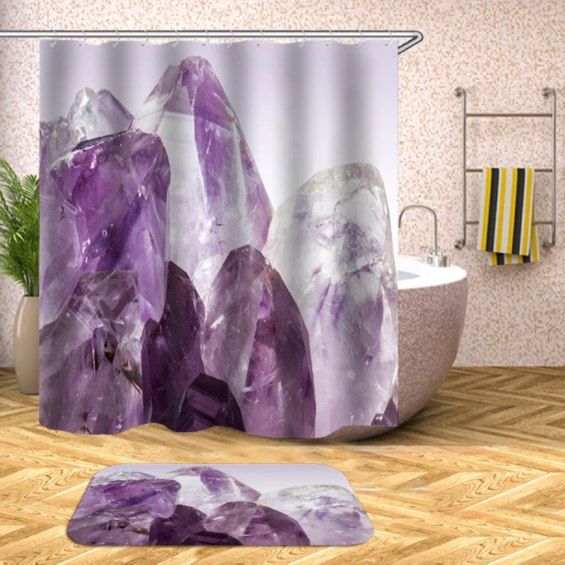 

Amethyst Shower Curtain Bathroom Curtain Polyester Fabric Curtain Shower Waterproof