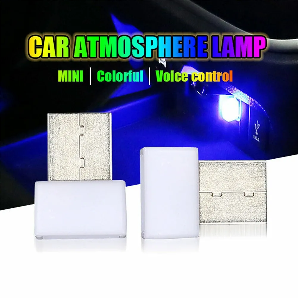 

2pcs Ambient Light ABS Accessories Colorful Mini USB LED Sound Control