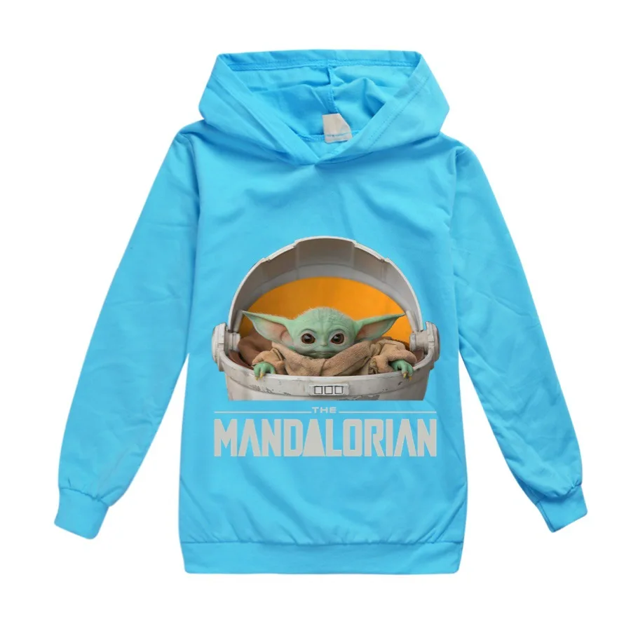 Детская блузка с капюшоном Yoda мандалор футболка рубашка для девочек топы длинным