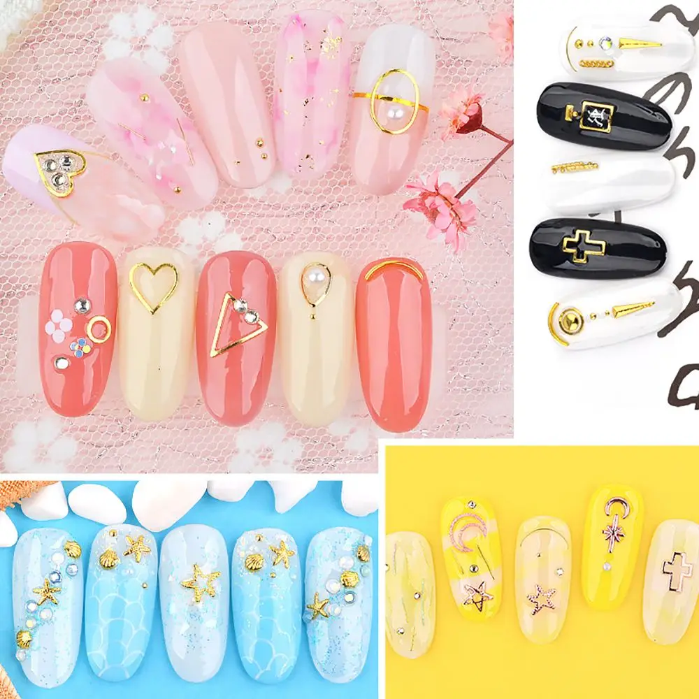 12 сеток розовые золотые серебряные гвозди детали для ногтей украшения Смешанные