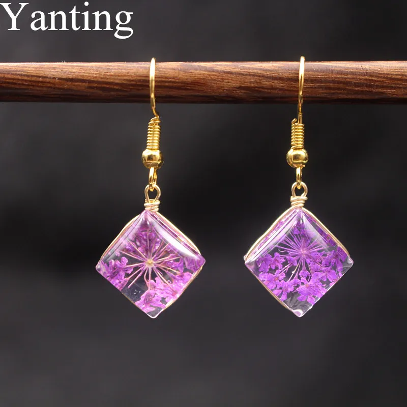 Yanting/модные женские серьги-гербарий висячие серьги ручной работы свадебные