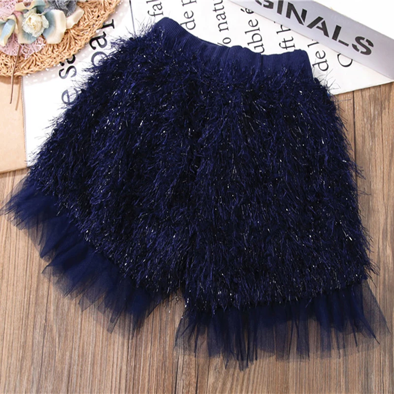 

Autumn Winter New Arrival Girls Fashion Paillette Suit Top Short Kids Warm Fleece Sets Girls Fall Outfits Sequin Children's Set