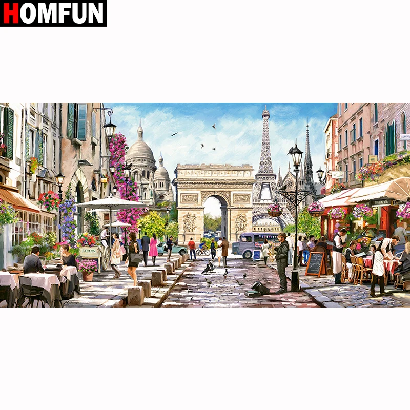 

Алмазная 3D картина HOMFUN «уличный пейзаж», Набор для вышивки крестиком «сделай сам», квадратная, круглая вышивка