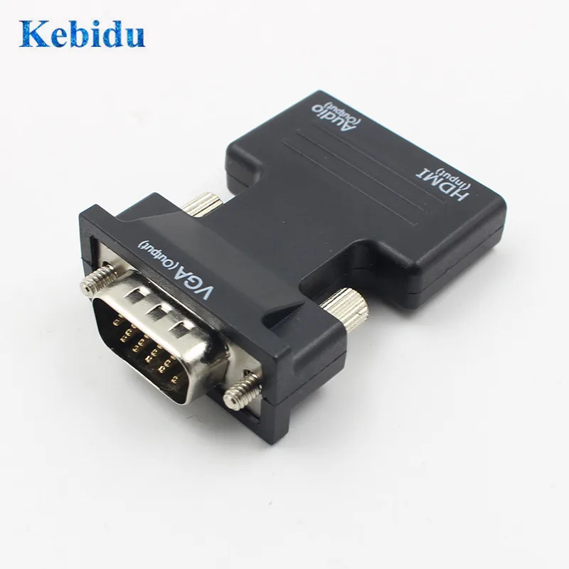 Адаптер KEBIDU HDMI совместимый с VGA/3 5 мм преобразователь аудиоразъема Мама папа