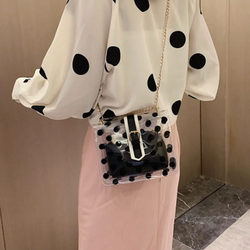 Прозрачная сумка Новинка 2019 г. Европейская и американская дикая свежая Сумочка