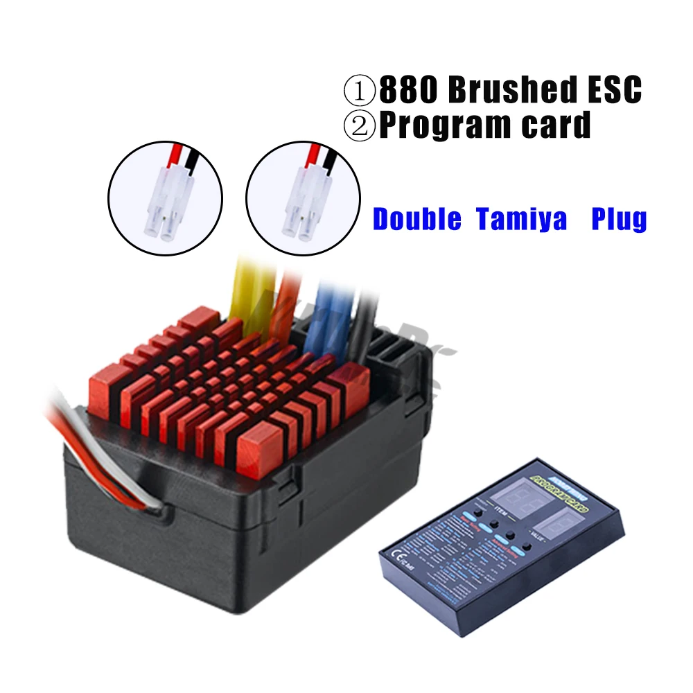 Double Tamiya plugs Hobbywing QuicRun WP 880 80A двойной матовый водонепроницаемый ESC контроллер скорости для 1/8 RC автомобиля - Цвет: Double Tamiya plugs