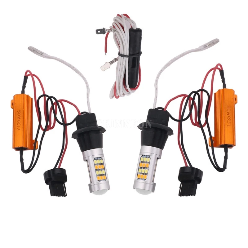 

Дневные ходовые огни, двухцветсветодиодный Светодиодные Автомобильные поворотные огсветильник, 12 В, 1156 BA15S, BAU15S, 7440, T20, 42, SMD Автоматическая с...