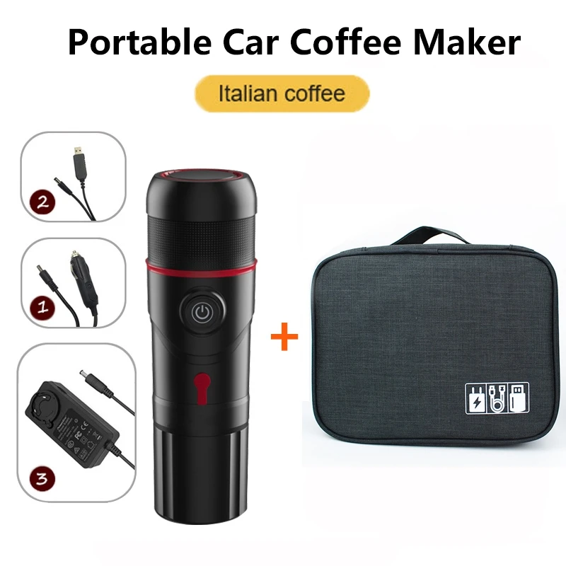 

12V 220V Portable Coffee Machine, for Car Home Travel Heating Coffee Cup 3 in 1 Multi-Function Espresso Maker, EU Plug
