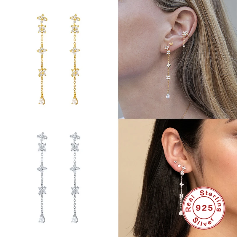 

Женские серьги из серебра 925 пробы с бахромой