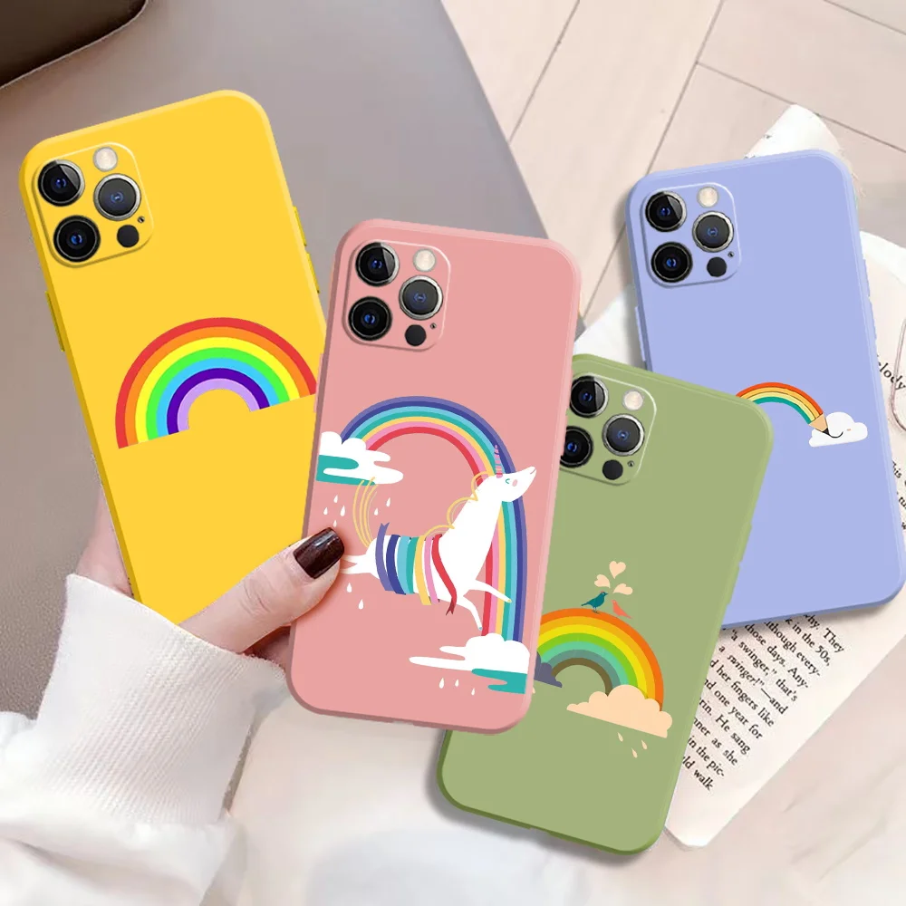 

Cute Unicorn Rainbow Phone Case for iPhone 12 13 Mini Pro Max 11 Pro Max SE 2020 XS Max XR 6 6S 7 8 Plus TPU Couqe Funda Capa