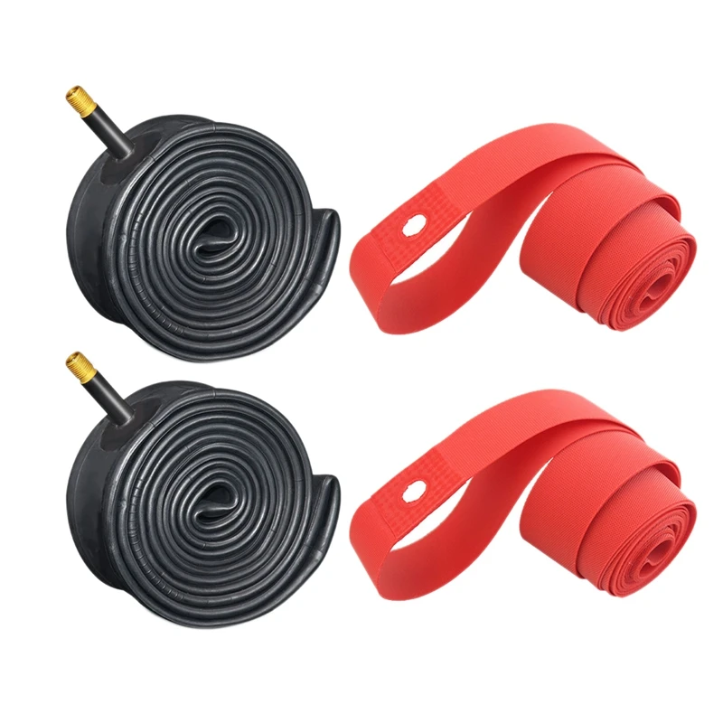 

Bike Inner Tube 20X1.75-2.125AV with 2 Rim Strip Schrader Valve for Mountain Bike Road BMX Bike Tire Tube