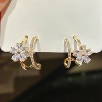 2021 ear stud women fashion flower zircon earrings wedding party jewellery gift
