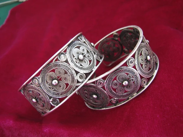 Ручной работы серебряные бокалы для вина браслет традиционный пинч филе бабочка