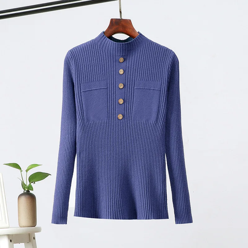 Кашемировый вязаный женский свитер стрейч-пуловеры водолазка 2019 осень зима