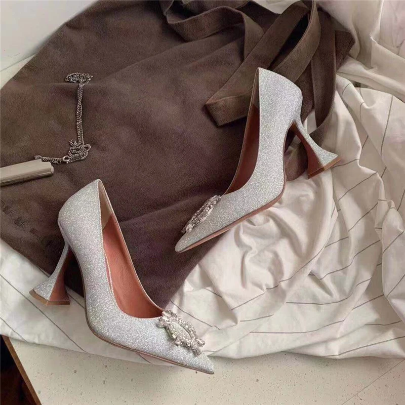 Яркие туфли из натуральной кожи на высоком каблуке женские пикантные модельные с