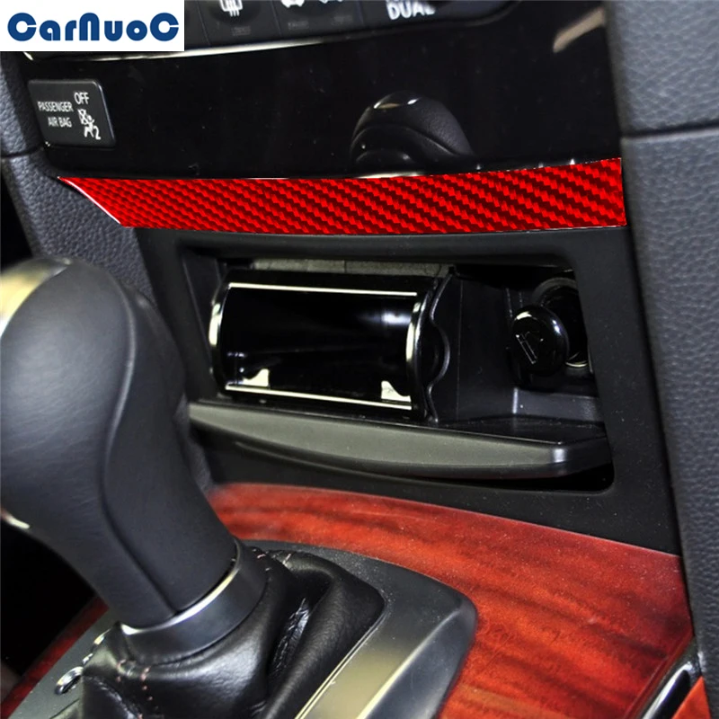 

Для Infiniti FX 2009-2013 QX70 2014-2017 автомобильный CD-плеер Панель Нижняя отделка полоса Декаль углеродного волокна Стикеры Средства для укладки волос к...