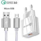 Зарядное устройство Micro USB QC 3,0, кабель для быстрой зарядки для Samsung S5 S6 S7 Edge A10 M10 M20 OPPO A5 A9 2020 A7 A1 A1K, телефонные кабели