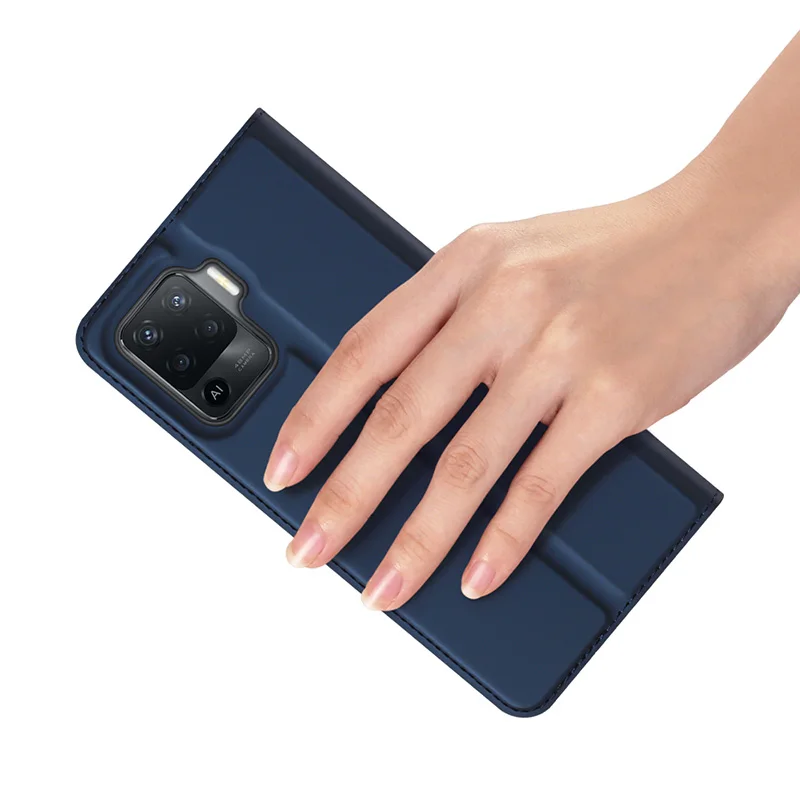 

For OPPO Reno 5 Lite 5F Case Magnetic Leather Flip Wallet Stand Phone Cover with Card Slots Shell For OPPO A94 F19 Pro DUX DUCIS