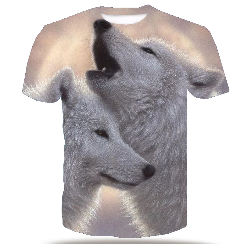 Мужская футболка UNEY с изображением лесного волка футболки коротким рукавом