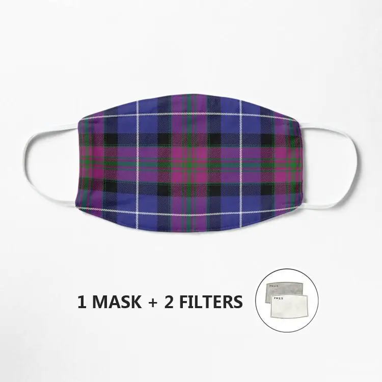 

Маска гордости Шотландии таттан многоразовая Роскошная маска для лица из полиэстера с фильтром