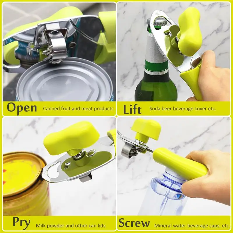 Многофункциональный штопор для банок из нержавеющей стали открывалка пива 4 в 1