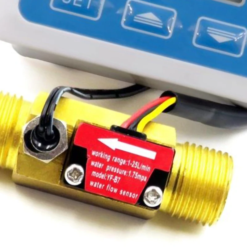 

Digital Lcd Display Water Flow Sensor Meter Flowmeter Rotameter Temperature Time Record With G1/2 Flow Sensor