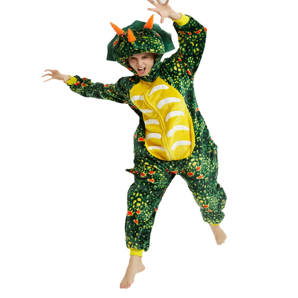 Зимний фланелевый слитный комбинезон с капюшоном изображением дракона для