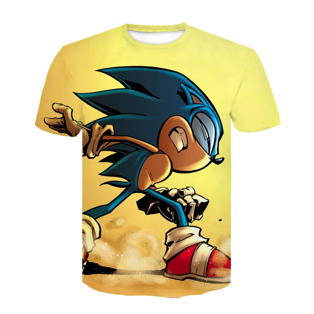 3D детские Марио sonic с принтом ЁЖ футболка Летняя героями мультфильмов детская