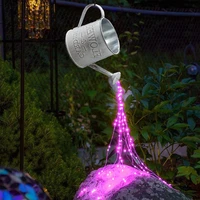 solar led garden lawn lamp creative watering can star type shower art light waterproof outdoor gardening home decor lamps