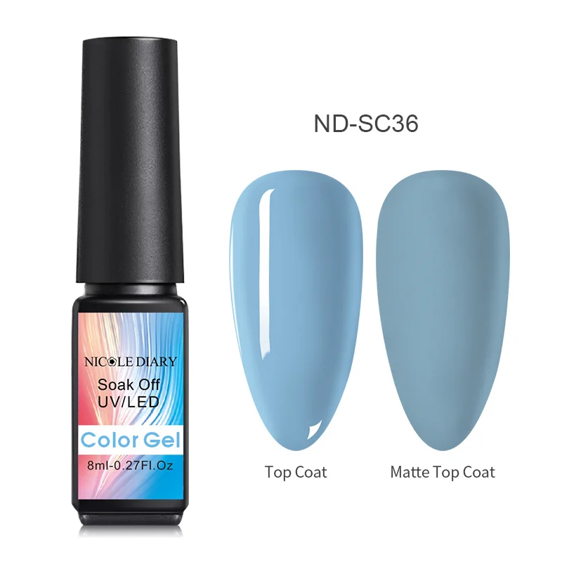 8ml Color 36 NICOLE DIARY Блестящий Гель-лак Блестящие Блестки долговечный замачиваемый УФ-гель для ногтей Красный Розовый Цвет Гель-лак для ногтей 5 мл - Цвет: 8ml Color 36