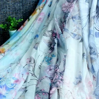 width 59 30d printed chiffon fabric ink chinese ancient costume clothing cloth silk scarves dress material by the yard