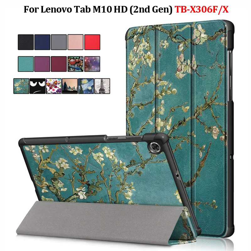 

Tablet Cover for Funda Lenovo Tab M10 HD TB-X306F TB-X306X Smart Painted Stand Cover Coque for Lenovo Tab M10 HD Case 2nd Gen