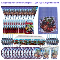 disney the avengers baby shower party decoration birthday sets banner straw bag cup plate napkins tablecloth supplies for kids