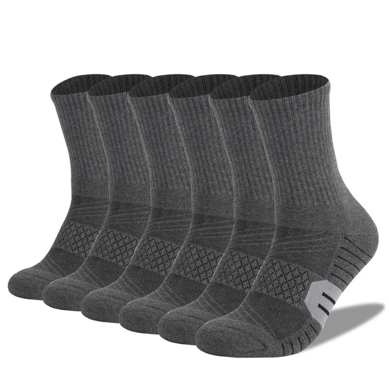 

3 Pairs Outdoor Mid-Tube Sports Socks Thick Towel Bottom Hiking Socks Sweat-Absorbent Sports Running Socks (S/M/L)
