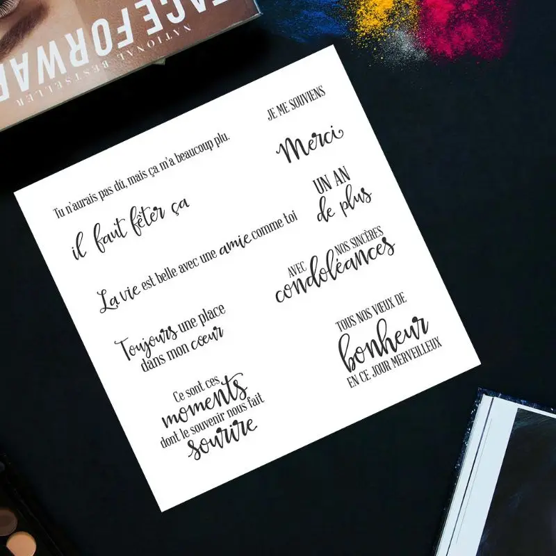 Силиконовый прозрачный штамп с французским алфавитом для самостоятельного