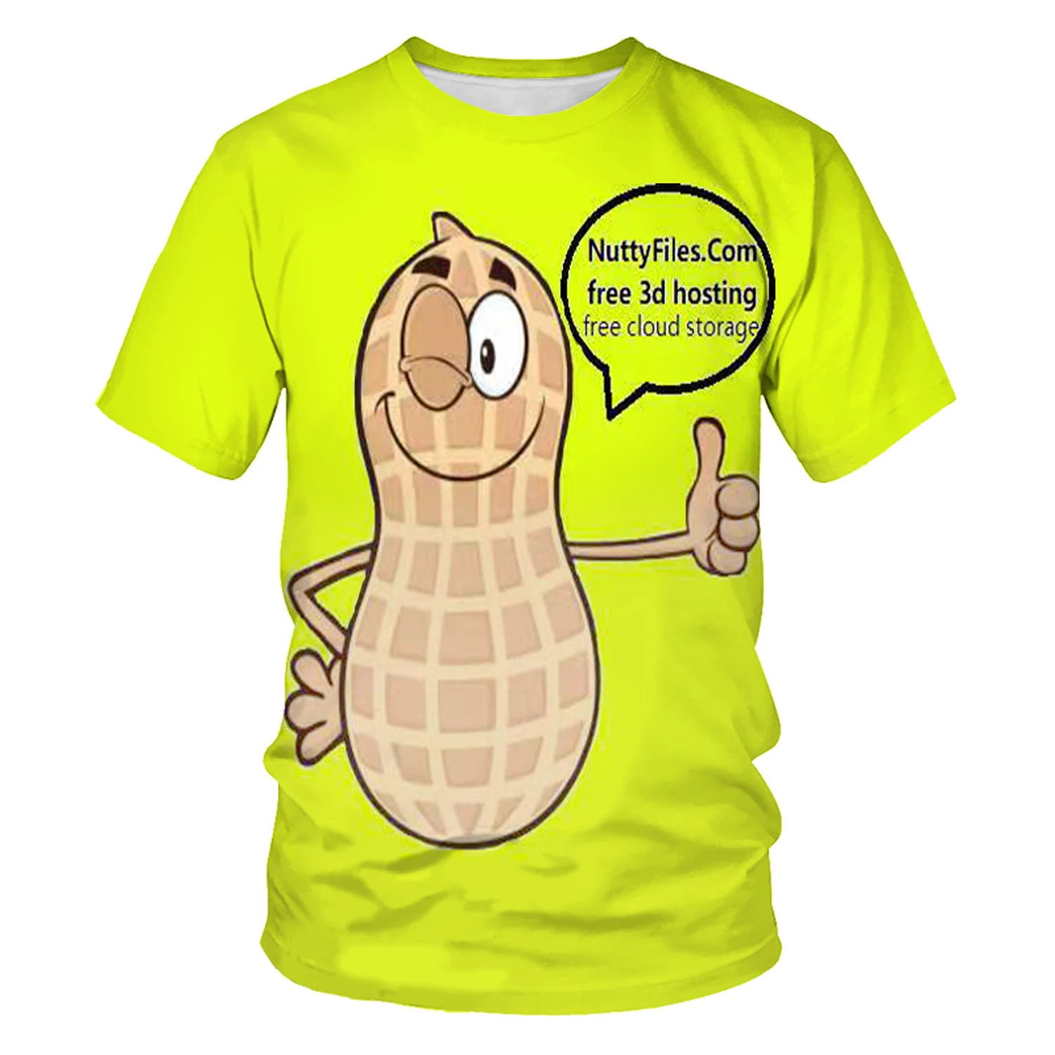

Summer fashion new men's T-shirt anime cartoon jelly beans peanut 3D printing casual loose top with good breathability trend top