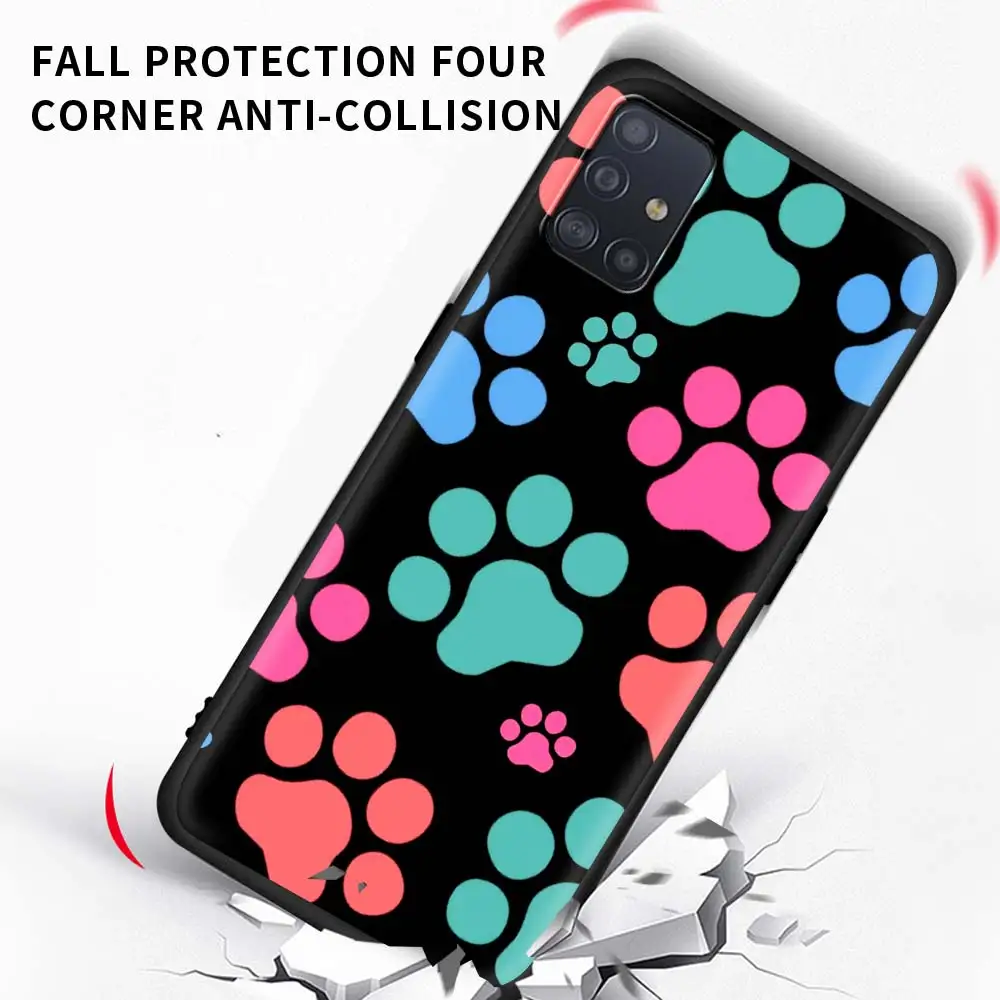 

Dog Footprints Dog Paws Phone Case For Samsung Galaxy A51 A71 A21S M31 M31s M30s A31 A41 A11 A01 M51 Soft Matte Coque Back Cover