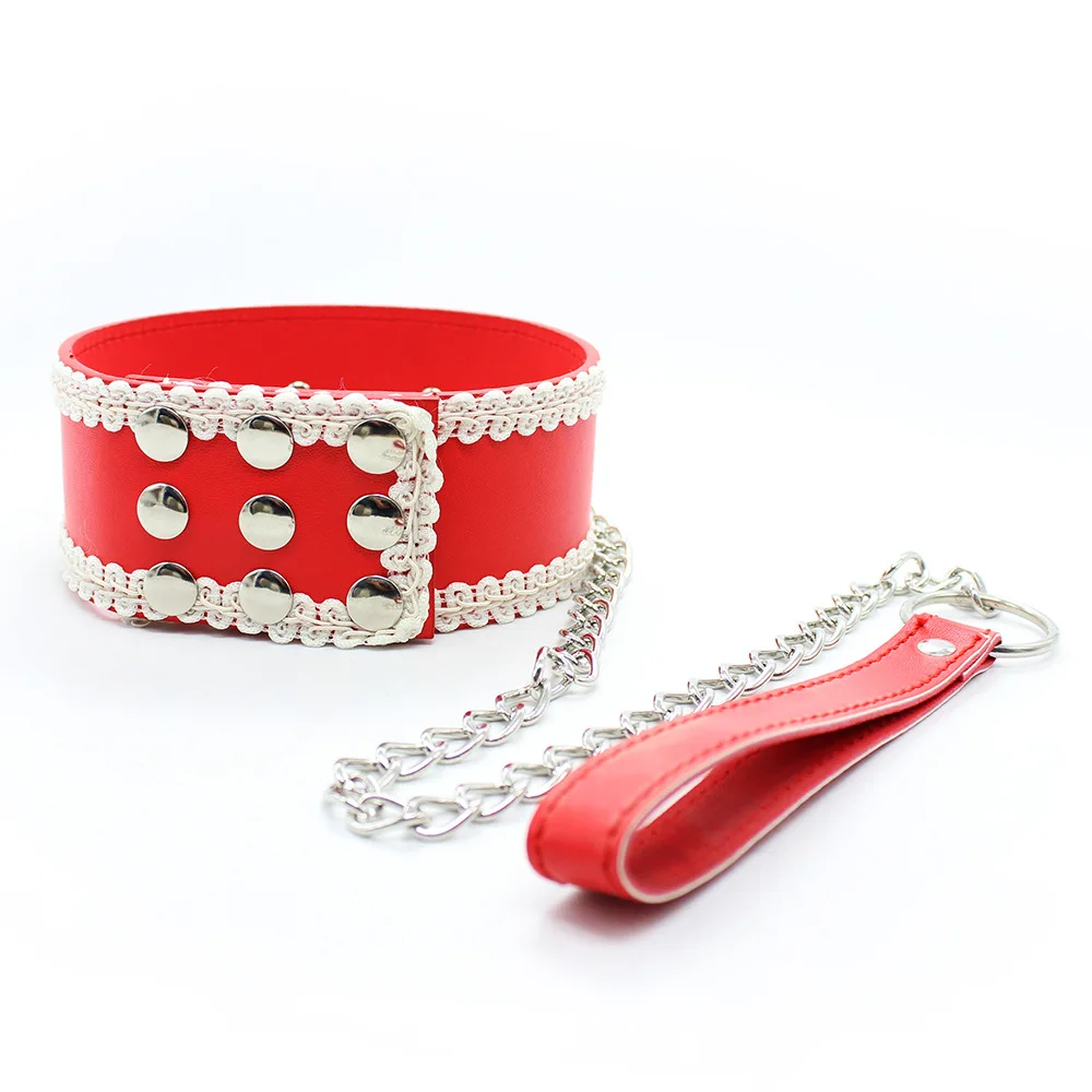 

Sexy Adjustable Neck Collar Harness Belts Black Leather Binding Toys Nightclub Performance Neck Collars Ring Adult Games