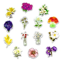 50pcsset beautiful colorful flowers blooms memo stickers for laptop car skateboard helmet suitcase stationery gift for kids zll